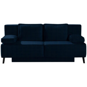 BANK MET BEDFUNCTIE, donkerblauw textiel