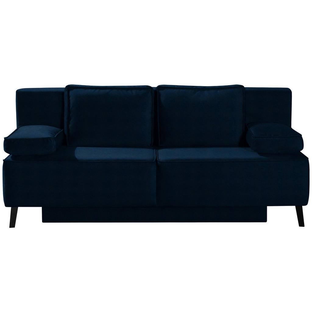BANK MET BEDFUNCTIE, donkerblauw textiel