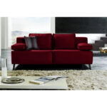 BANK MET BEDFUNCTIE, donkerrood textiel thumbnail 2