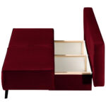 BANK MET BEDFUNCTIE, donkerrood textiel thumbnail 5