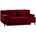 BANK MET BEDFUNCTIE, donkerrood textiel thumbnail 6