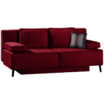 BANK MET BEDFUNCTIE, donkerrood textiel thumbnail 7