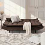 BANK MET BEDFUNCTIE, donkerbruin textiel thumbnail 6