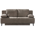 BANK MET BEDFUNCTIE, donkerbruin textiel thumbnail 1