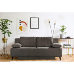 BANK MET BEDFUNCTIE, donkerbruin textiel thumbnail 2