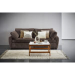 BANK MET BEDFUNCTIE, donkerbruin textiel thumbnail 2