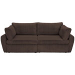 BANK MET BEDFUNCTIE, donkerbruin textiel thumbnail 1