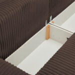 BANK MET BEDFUNCTIE, donkerbruin textiel thumbnail 4