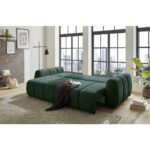 BANK MET BEDFUNCTIE, donkergroen textiel thumbnail 3