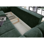 BANK MET BEDFUNCTIE, donkergroen textiel thumbnail 4