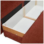 BANK MET BEDFUNCTIE, terracotta textiel thumbnail 4