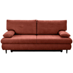 BANK MET BEDFUNCTIE, terracotta textiel