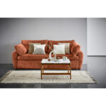 BANK MET BEDFUNCTIE, terracotta textiel thumbnail 2