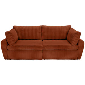 BANK MET BEDFUNCTIE, terracotta textiel