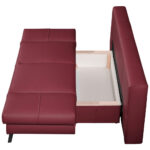 BANK MET BEDFUNCTIE, wijnrood leer thumbnail 6