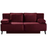 BANK MET BEDFUNCTIE, wijnrood textiel thumbnail 1