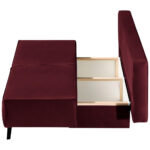 BANK MET BEDFUNCTIE, wijnrood textiel thumbnail 4