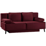 BANK MET BEDFUNCTIE, wijnrood textiel thumbnail 6