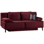 BANK MET BEDFUNCTIE, wijnrood textiel thumbnail 7