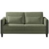 BANK MET BEDFUNCTIE, groen, zwart hout, textiel