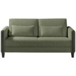 BANK MET BEDFUNCTIE, groen, zwart hout, textiel thumbnail 1