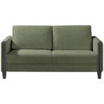 BANK MET BEDFUNCTIE, groen, zwart hout, textiel thumbnail 5