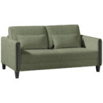 BANK MET BEDFUNCTIE, groen, zwart hout, textiel thumbnail 6