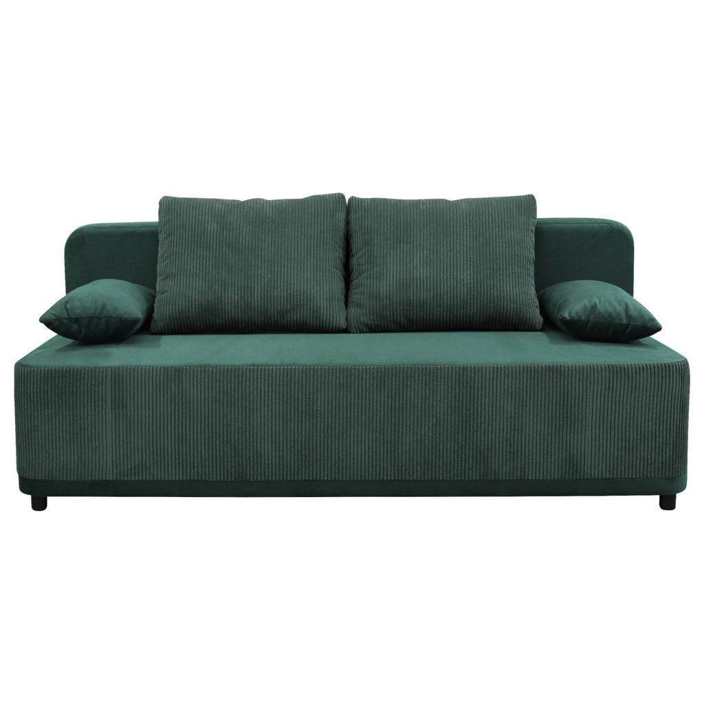 BANK MET BEDFUNCTIE, groen textiel