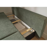 BANK MET BEDFUNCTIE, groen textiel, houten materiaal thumbnail 6