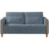 BANK MET BEDFUNCTIE, blauw, beukenkleur hout, textiel