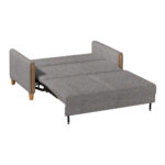 BANK MET BEDFUNCTIE, blauw, bruin, beukenhout, textiel thumbnail 6