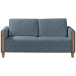 BANK MET BEDFUNCTIE, blauw, beukenkleur hout, textiel thumbnail 3