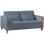 BANK MET BEDFUNCTIE, blauw, beukenkleur hout, textiel thumbnail 4