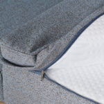 BANK MET BEDFUNCTIE, blauw, bruin textiel thumbnail 3