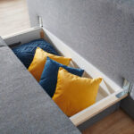BANK MET BEDFUNCTIE, blauw, bruin textiel thumbnail 7