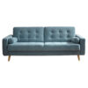 BANK MET BEDFUNCTIE, blauw textiel