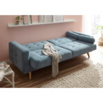 BANK MET BEDFUNCTIE, blauw textiel thumbnail 3