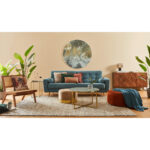 BANK MET BEDFUNCTIE, blauw textiel thumbnail 4