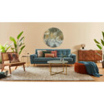 BANK MET BEDFUNCTIE, blauw textiel thumbnail 5