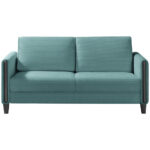 BANK MET BEDFUNCTIE, blauw, zwart hout, textiel thumbnail 4