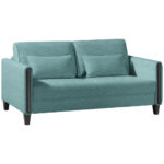 BANK MET BEDFUNCTIE, blauw, zwart hout, textiel thumbnail 6