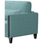 BANK MET BEDFUNCTIE, blauw, zwart hout, textiel thumbnail 7