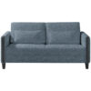 BANK MET BEDFUNCTIE, blauw, zwart hout, textiel