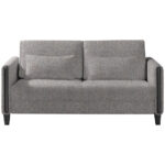BANK MET BEDFUNCTIE, blauw, bruin, zwart hout, textiel thumbnail 1