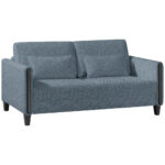 BANK MET BEDFUNCTIE, blauw, zwart hout, textiel thumbnail 7