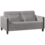 BANK MET BEDFUNCTIE, blauw, bruin, zwart hout, textiel thumbnail 5