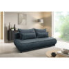 BANK MET BEDFUNCTIE, blauw textiel