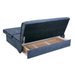 BANK MET BEDFUNCTIE, blauw textiel thumbnail 2