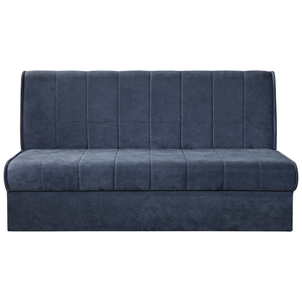 BANK MET BEDFUNCTIE, blauw textiel