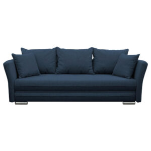 BANK MET BEDFUNCTIE, blauw textiel